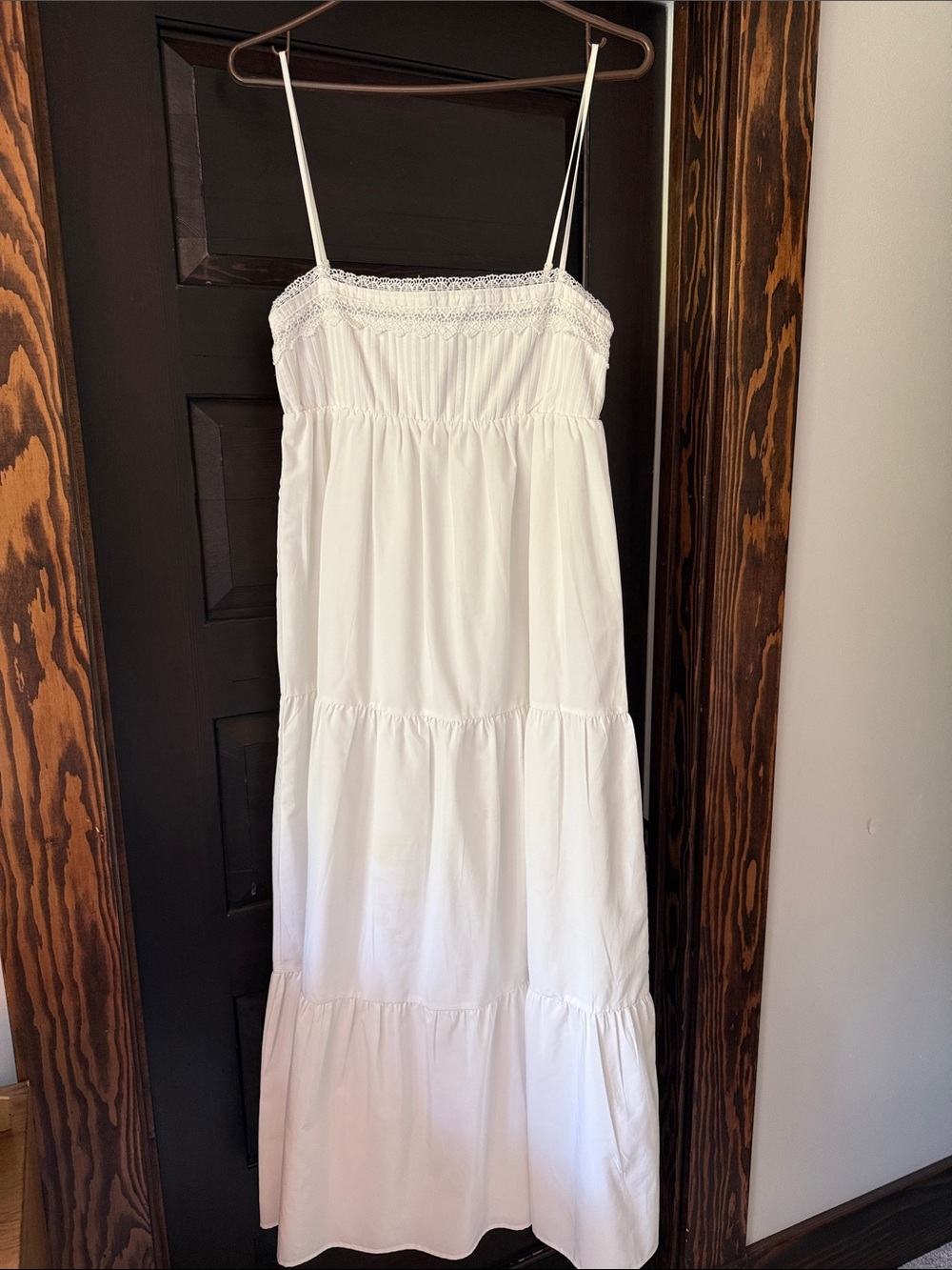 Zara White Smocked Spaghetti-Strap Maxi Dress